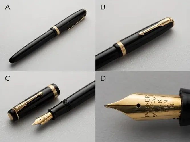 Caneta Tinteiro Parker Duofold Vintage - Pena em Ouro 14K