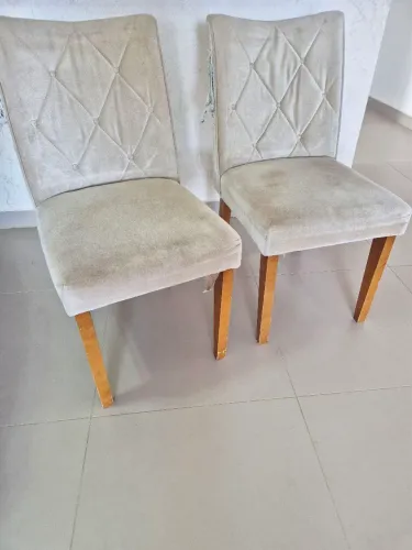 6 cadeiras de jantar em suede