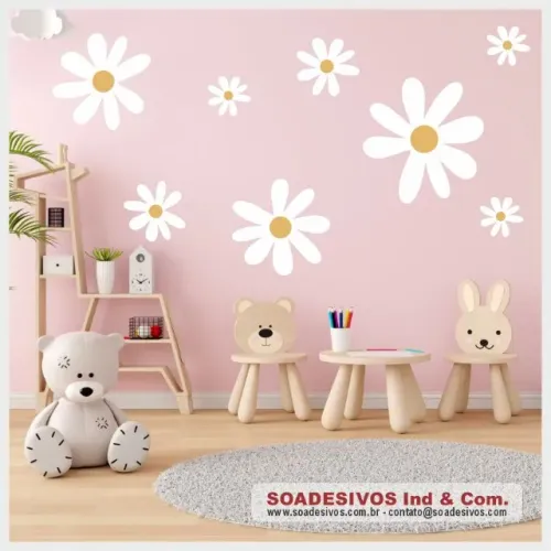 ADESIVO INFANTIL - FLORES E FOLHAS