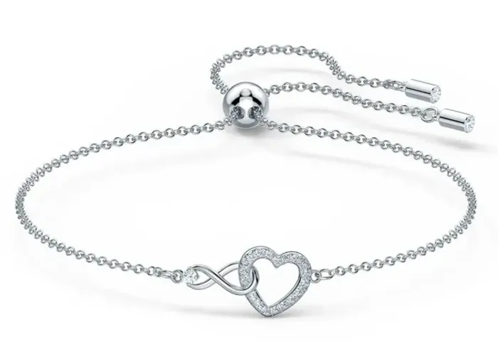 Pulseira Swarovski Hyperbola Infinito e Coração Original | Excelente Estado