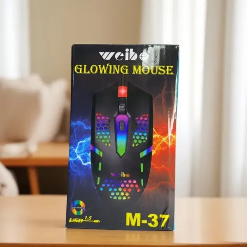 Mouse Gamer com Fio USB Led RGB Glowing M37 Cibo an5
