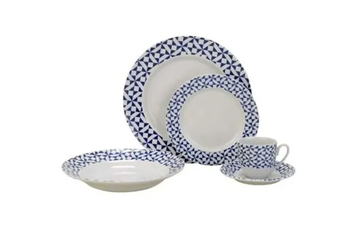 Aparelho de Jantar Blue Moon 20 Peças Classic Home - Novo / Completo