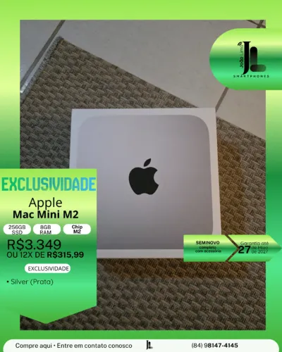 MAC MINI M2, 256GB, 8GB RAM, SEMINOVO NA GARANTIA , EXCLUSIVO!