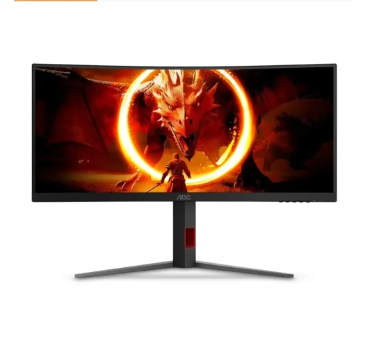Monitor Gamer Curvo AOC AGON QUAD 34" Ultrawide WQHD 180Hz 0,5ms Base Ajustável U34G4C