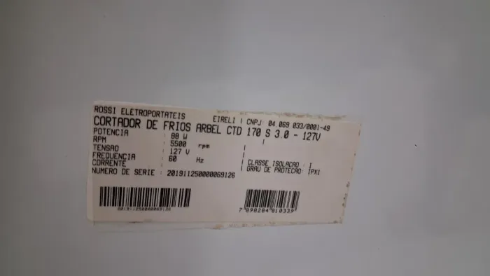 Cortador de Frios Profissional ARBEL CTD 170 - Semi Novo - 127V