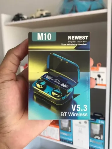 Fone de ouvido Bluetooth M10 cor preto