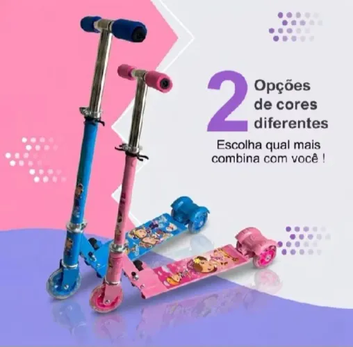 Patinete infantil suporta até 40 kg