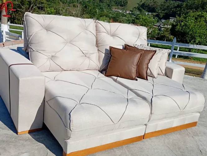 Sofa retratil bege 2,30m top !!