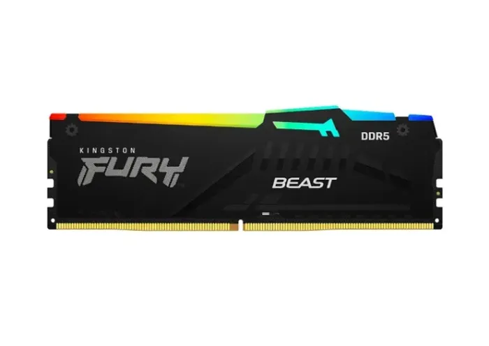 Memória RAM Kingston Fury Beast RGB, 32GB, 5600MHz, DDR5, CL40, para Intel XMP, Preto - KF