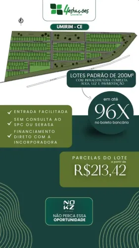 Lotes em Umirim/CE  Infraestrutura Completa e Financiamento Próprio
