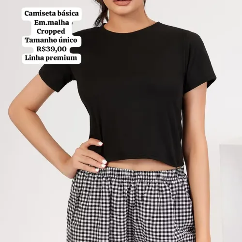 Camisa básica cropped clássica estilosa premium 