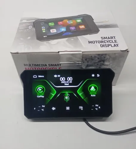 Multimídia Portátil para Moto 5 - Android Auto e Apple CarPlay (à prova d?água)