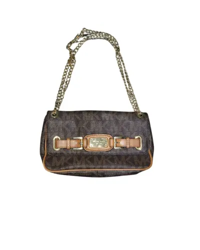 Bolsa Michael Kors Monograma Marrom com Alça de Corrente