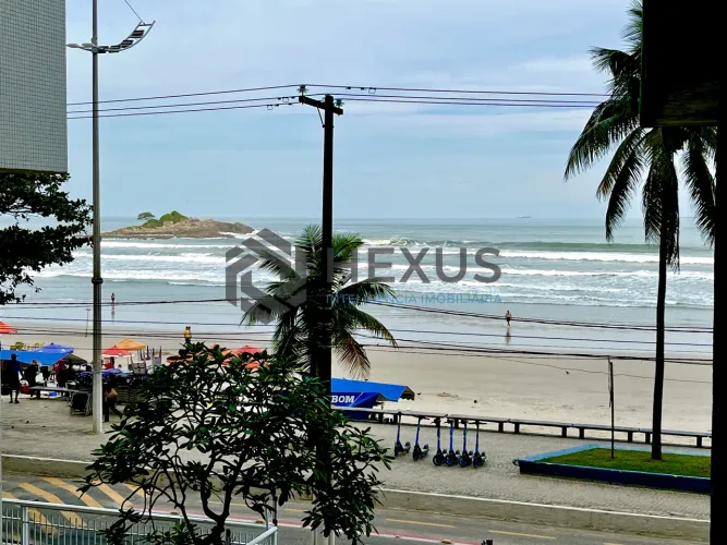 Apartamento frente mar com vista mar e lazer nas Pitangueiras, Guarujá