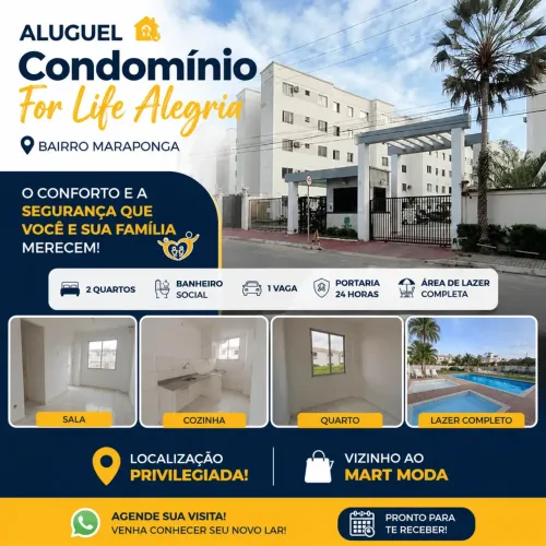Imóvel para aluguel possui 45 metros quadrados com 2 quartos em Maraponga - Fortaleza - CE