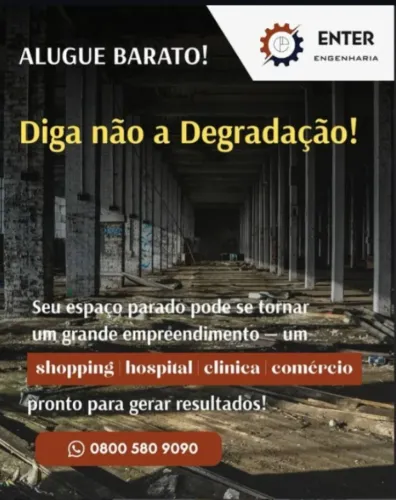 Diga não a Degradação ! Conosco seu imovel abandonado pode virar um grande empreendimento