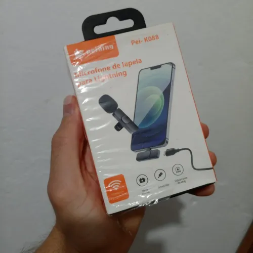 Microfone lapela para celular Android ou IOS iPhone microfone profissional gravar vídeos