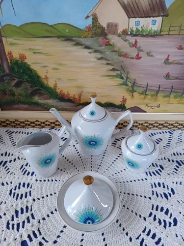 Jogo  de chá  porcelana pozzani 