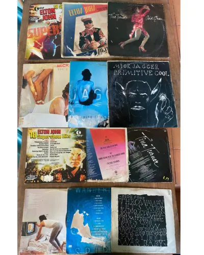 Lote 12 Vinis Pop Rock Anos 70/80 - Mick Jagger, Elton John?