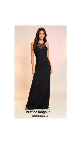 Vestido longo preto PP