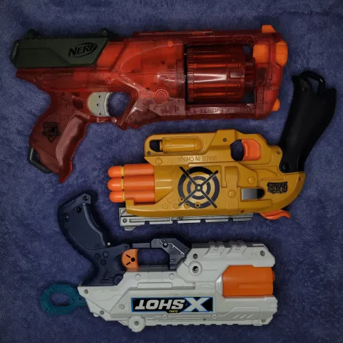Lote 3 Lançadores De Dardos (nerf Strongarm Sonic Fire + X-shot)