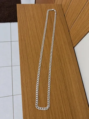 Corrente de prata 6mm nova