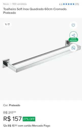 Suporte dupla para toalhas