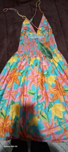 Vestido longo amor de flor farm