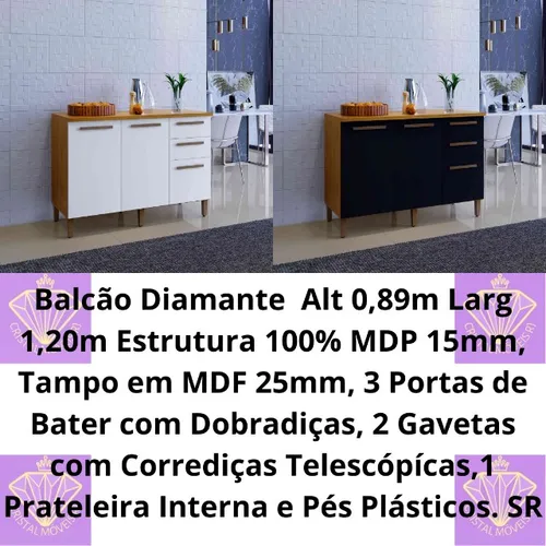 Balcão Diamante 3P2G SR