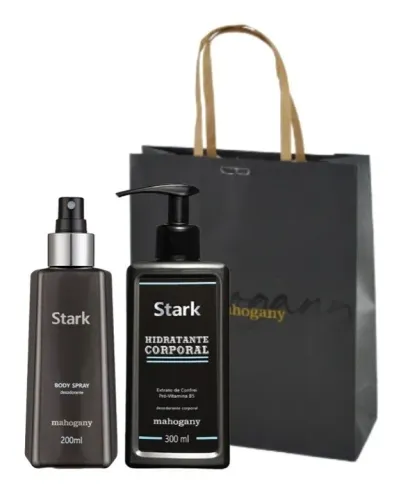 Presente Mahogany STARK Masculino: Body Spray 200ml+Hidrante Corporal 300ml(Novo-Lacrado)