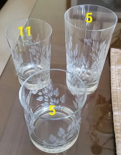 jogo copo de cristal lapidado
