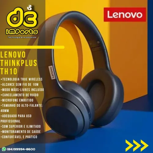 Fone de Ouvido Lenovo ThinkPlus TH 10 - Bluetooth - 40mm - Novo