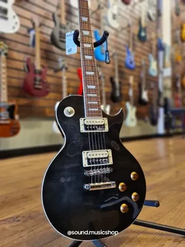 Guitarra Les Paul Vintage V100 TBK Thru Black