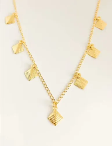 Gargantilha Folheada a Ouro com Pingentes losangos