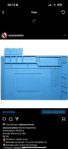 Manta Magnética Antiestática 4530cm Grande Silicone S-160 R$ 50