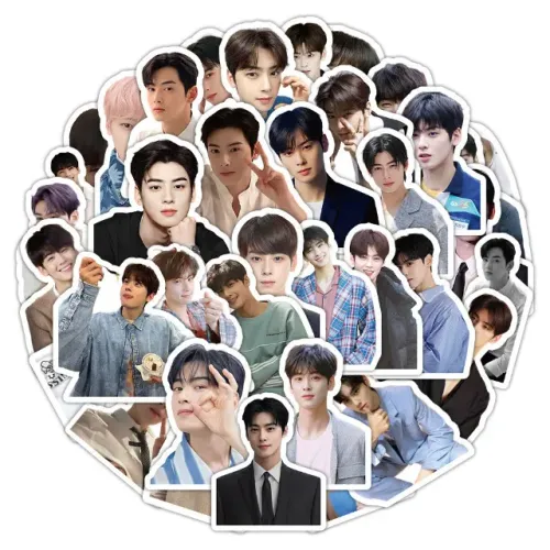 Kit 60 Adesivos de Cha Eun-woo - Autocolantes Pcs Peças Unidades K-Pop Kpop