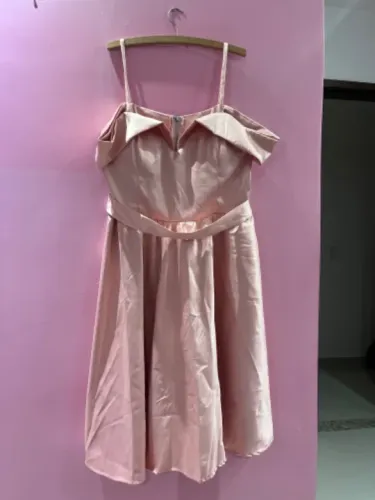Vestido festa midi rose tamanho G