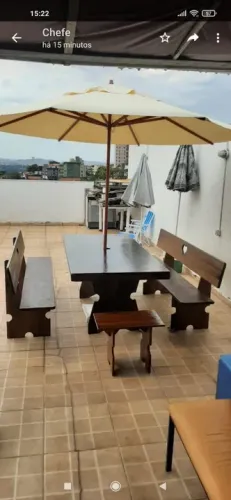 Mesa pedra de ardósia pintada