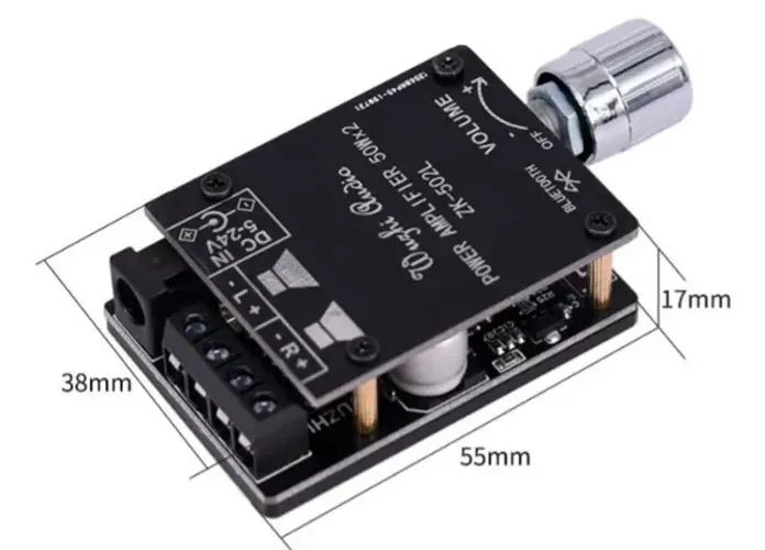 Amplificador C/ Bluetooth 5.0 -2x 50w 5v-24v Arduino Automação COD-AM494 