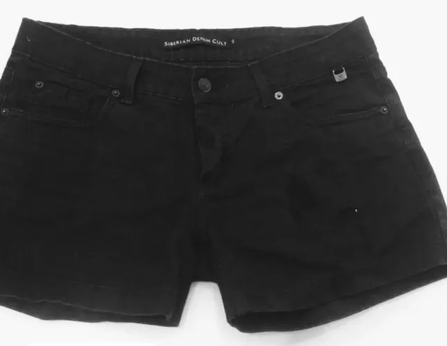 Short Jeans Preto Siberian Denim Cult