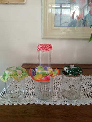 Potes de Vidro Decorados. 04 SÃO LINDOS E ESTÃO PERFEITOS 