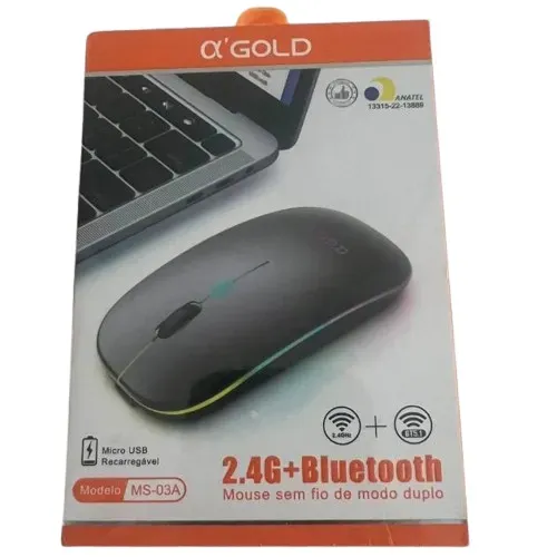 Mouse Sem Fio Bluetooth Recarregável Wi-Fi A'Gold MS-03A Loja Coimbra Computadores Entrega