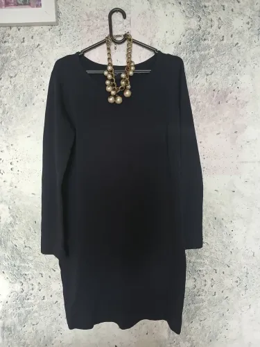 Vestido preto manga longa 