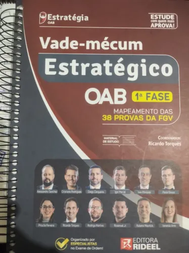 OAB CURSO ESTRATEGIA Vade-mércum OAB 1 fase mapeamento de 38 provas.