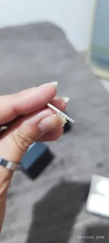  Anel de noivado, ouro branco com diamante. Original 