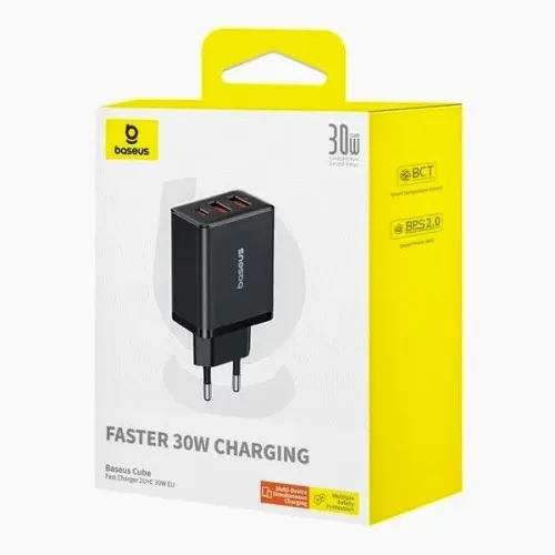 Carregador Baseus 30w carga rápida 2U+C (novo)