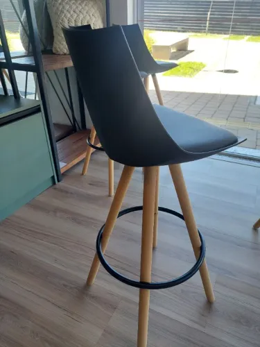 Conjunto 6 Banquetas Lorena Fixa Preta