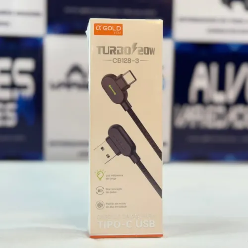 Cabo turbo USB Lightning ou tipo c