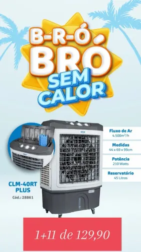 Climatizador 45 litros 210w.