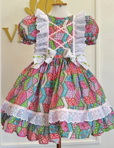 Vestido de luxo festa Junina infantil 8 anos